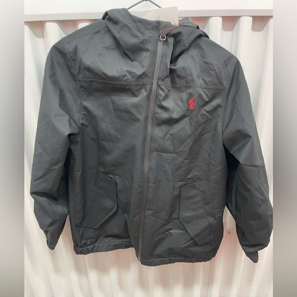 Polo Ralph Lauren Kids Boys Black Windbreaker Jacket Size Medium